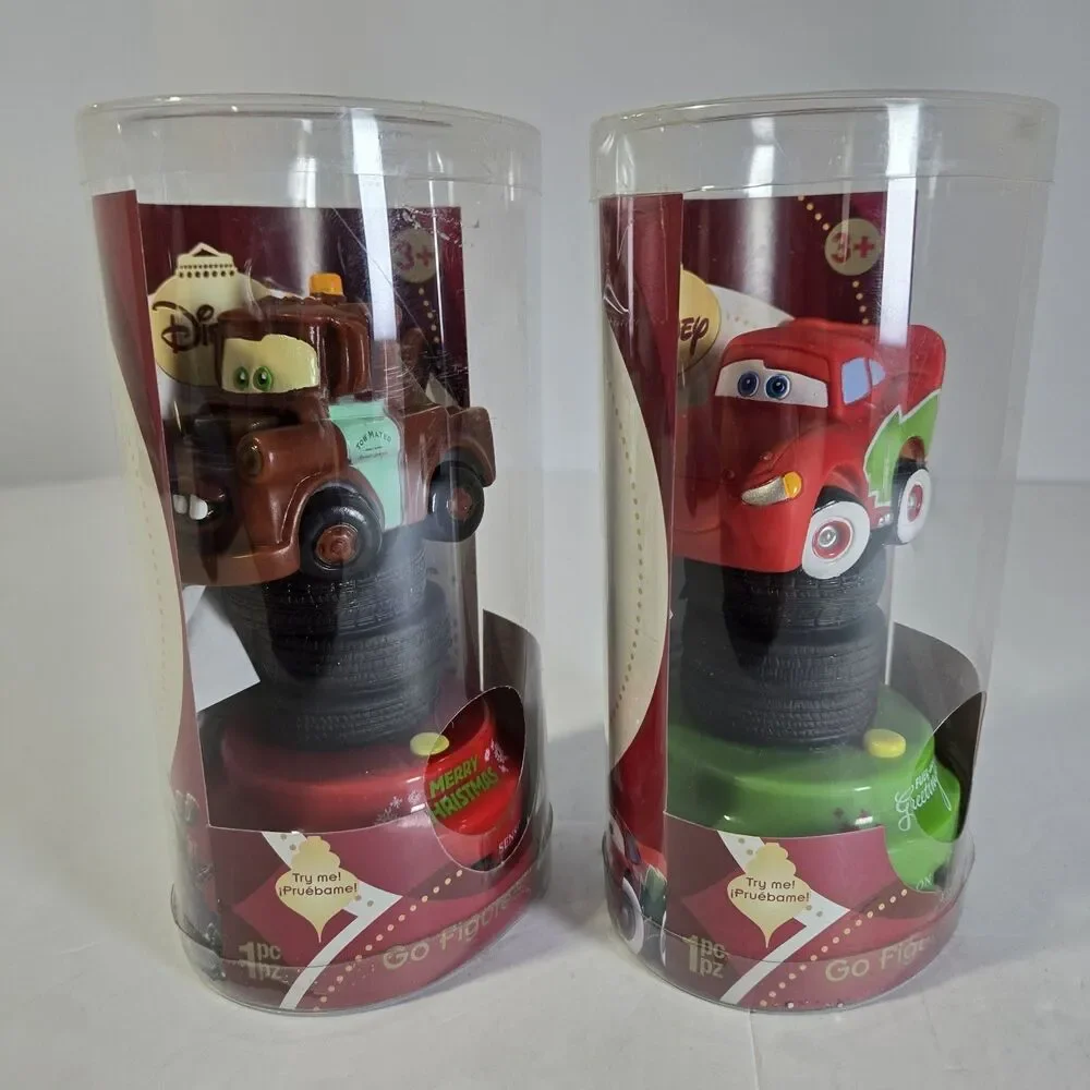Disney Pixar Cars Holiday Go Figures Lightning McQueen & Mater Talking NIB Lot 2
